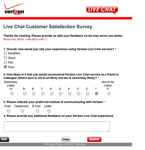 How not to do surveys Verizon Surplus words
